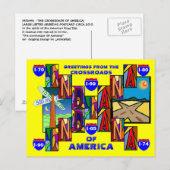 MODERN GROTE BRIEF INDIANA GREETINGS BRIEFKAART! BRIEFKAART (Voorkant / Achterkant)