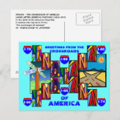 MODERN GROTE BRIEF INDIANA GREETINGS BRIEFKAART! BRIEFKAART (Voorkant / Achterkant)