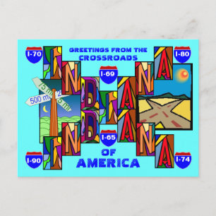 MODERN GROTE BRIEF INDIANA GREETINGS BRIEFKAART! BRIEFKAART