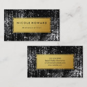 Modern Grunge en stijlvolle Faux Gold met Border Visitekaartje (Voorkant / Achterkant)