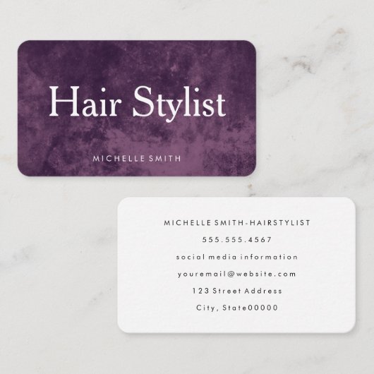 Modern Grunge Hair Stylist Visitekaartje (Voorkant / Achterkant)