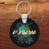 Modern Grunge Halftone Alabama Sleutelhanger Donke (Voorkant)