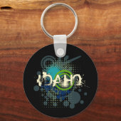 Modern Grunge Halftone Idaho Sleutelhanger Dark (Voorkant)