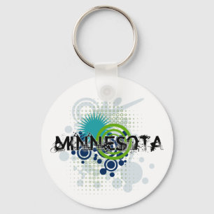 Modern Grunge Halftone Minnesota Sleutelhanger