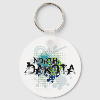 Modern Grunge Halftone North Dakota Sleutelhanger