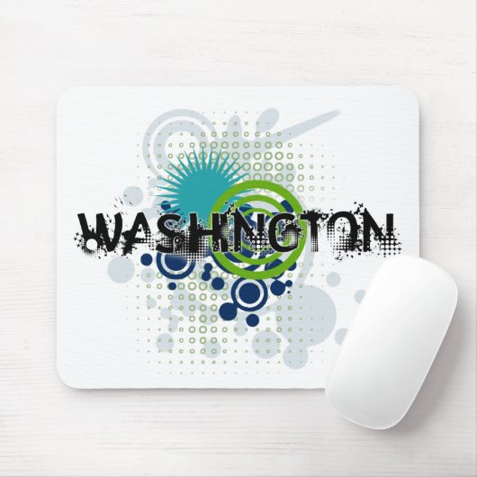Modern Grunge Halftone Washington Mousepad Muismat (Met muis)