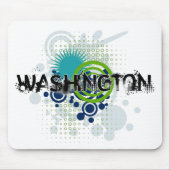 Modern Grunge Halftone Washington Mousepad Muismat (Voorkant)
