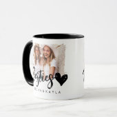 Modern Grunge Hart Beste Vrienden BFF Foto Mok (Voorkant links)