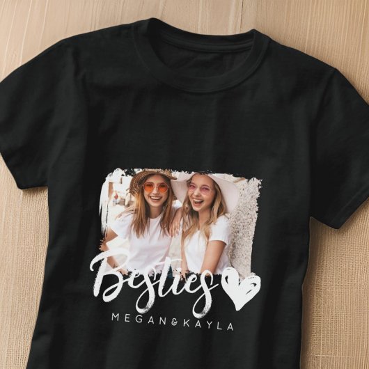 Modern Grunge Hart Beste Vrienden BFF Foto T-shirt