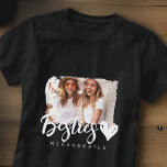 Modern Grunge Hart Beste Vrienden BFF Foto T-shirt<br><div class="desc">Het ontwerp bestaat uit een leuke en speelse typografie met een sans serif- en serif-lettertype. Voeg een douanefoto toe.</div>