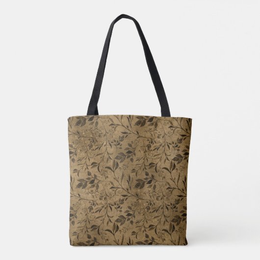 Modern Grunge Leaf Pattern - Canvas tas (Achterkant)