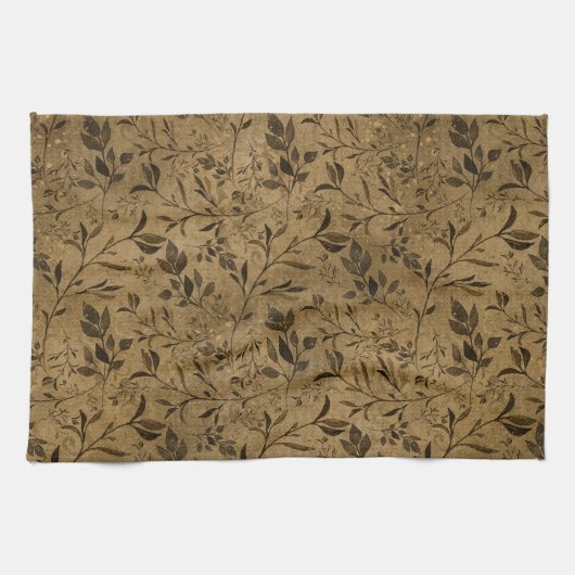 Modern Grunge Leaf Pattern - Keukenhanddoek (Horizontaal)