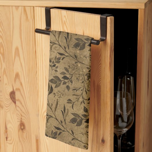 Modern Grunge Leaf Pattern - Keukenhanddoek (Derde Gevouwen)