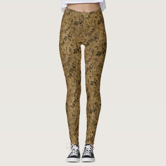 Modern Grunge Leaf Pattern - Leggings (Voorkant)
