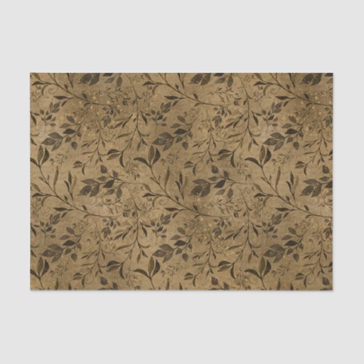 Modern Grunge Leaf Pattern Tissue Paper Tissuepapier (Voorkant)