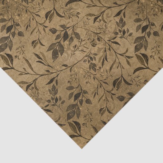 Modern Grunge Leaf Pattern Tissue Paper Tissuepapier (Detail)