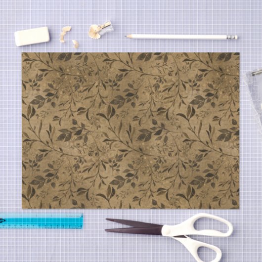 Modern Grunge Leaf Pattern Tissue Paper Tissuepapier (Craft)