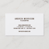 Modern Grunge Monogram op bruin hout Visitekaartje (Achterkant)