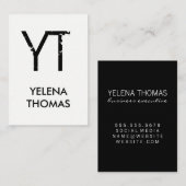 Modern Grunge Monogram Visitekaartje (Voorkant / Achterkant)