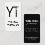Modern Grunge Monogram Visitekaartje (Voorkant / Achterkant)
