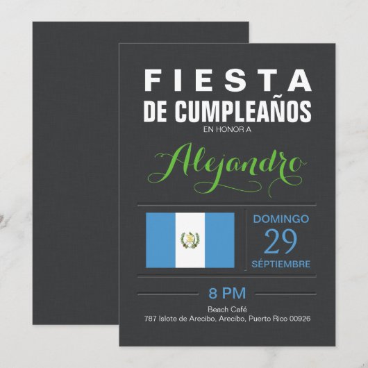 Modern: Guatemala Feest Kaart (Voorkant / Achterkant)