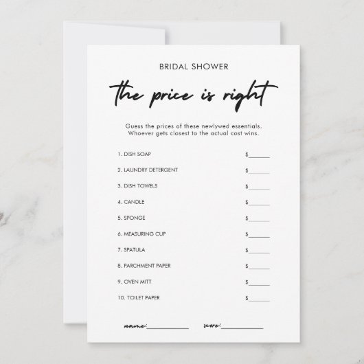 Modern Guess de juiste prijs Vrijgezellenfeest spe Kaart (Voorkant)