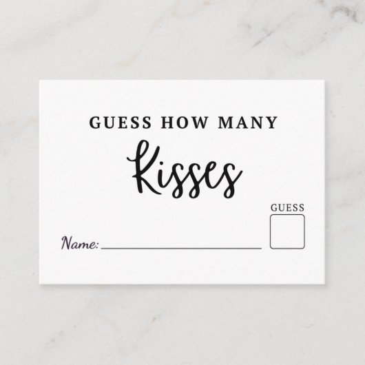 Modern Guess How Many kisses are in jar game card Informatiekaartje (Voorkant)
