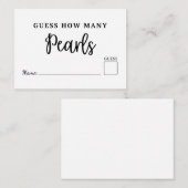 Modern Guess How Many Pearls are in jar game card Informatiekaartje (Voorkant / Achterkant)