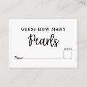 Modern Guess How Many Pearls are in jar game card Informatiekaartje (Voorkant)