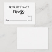 Modern Guess How Many RIng are in jar game card Informatiekaartje (Voorkant / Achterkant)
