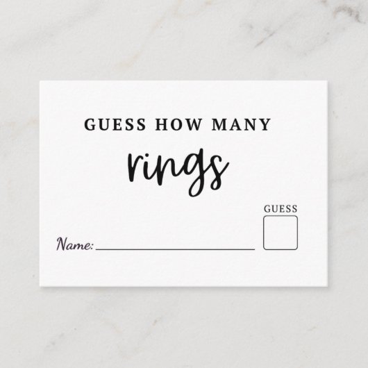 Modern Guess How Many RIng are in jar game card Informatiekaartje (Voorkant)