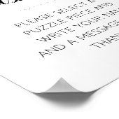 Modern Guest Book Puzzle Weddenschap Poster (Hoek)