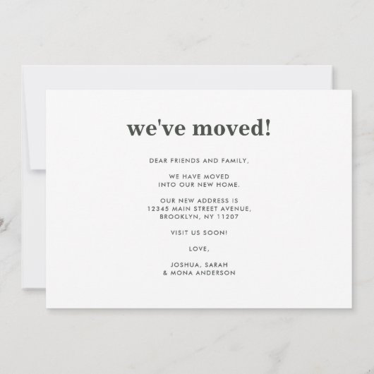 Modern Guest Room Moved Boho Chic Bedroom Moving Aankondiging (Achterkant)