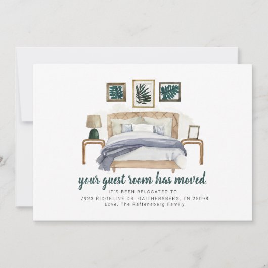 Modern Guest Room We hebben Boho Moving. Aankondiging (Voorkant)