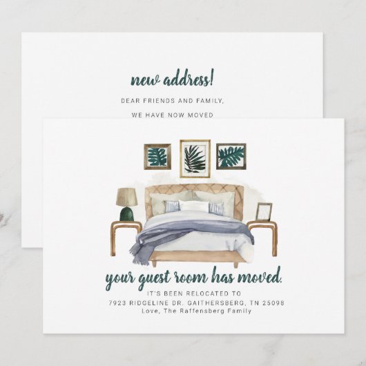 Modern Guest Room We hebben Boho Moving. Aankondiging (Voorkant / Achterkant)