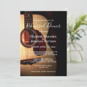 Modern Guitar Musical Event Rehearsal Dinner Kaart (Staand voorkant)