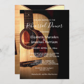 Modern Guitar Musical Event Rehearsal Dinner Kaart (Voorkant / Achterkant)