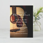 Modern Guitar Musical Event Rehearsal Dinner Kaart (Staand voorkant)