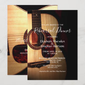 Modern Guitar Musical Event Rehearsal Dinner Kaart (Voorkant / Achterkant)
