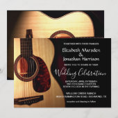 Modern Guitar Musical Hand Lettered Wedding Kaart (Voorkant / Achterkant)