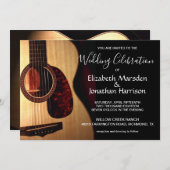 Modern Guitar Musical Hand Lettered Wedding Kaart (Voorkant / Achterkant)