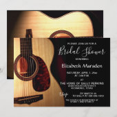 Modern Guitar Musical Handgeschreven Vrijgezellenf Kaart (Voorkant / Achterkant)