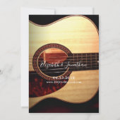 Modern Guitar Musical Musician Wedding Kaart (Achterkant)