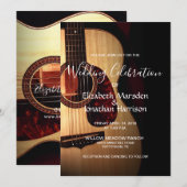 Modern Guitar Musical Musician Wedding Kaart (Voorkant / Achterkant)