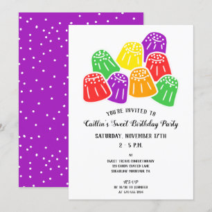 Modern Gumdrops Snoep Sweet Birthday Party Kaart