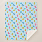 Modern Gummy Bear Pattern Blanket - For Kids Cute  Sherpa Deken (Voorkant)