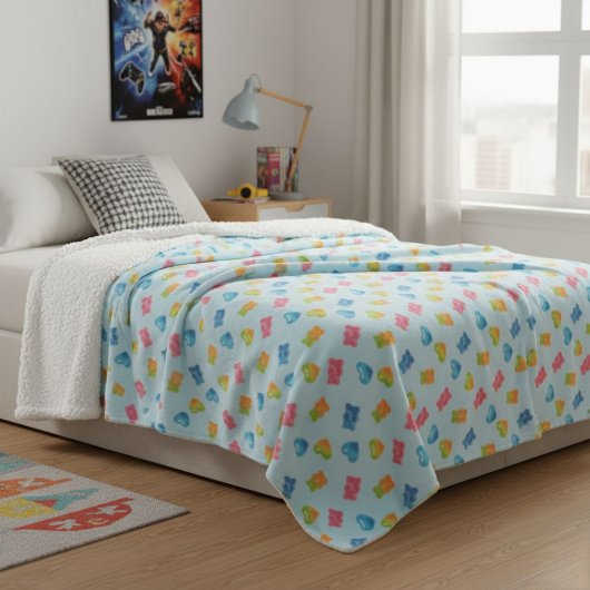 Modern Gummy Bear Pattern Blanket - For Kids Cute  Sherpa Deken