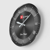 Modern Gunmetal Black Luxury Grote Klok (Hoek)