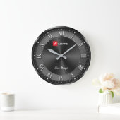 Modern Gunmetal Black Luxury Grote Klok (Huis)