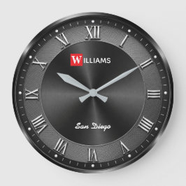 Modern Gunmetal Black Luxury Grote Klok